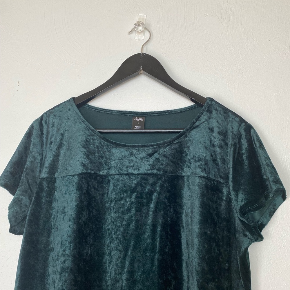 City Streets. Velvetizes Crushed Top.  (Blouse)  Green. Sz L. - Picture 7 of 8